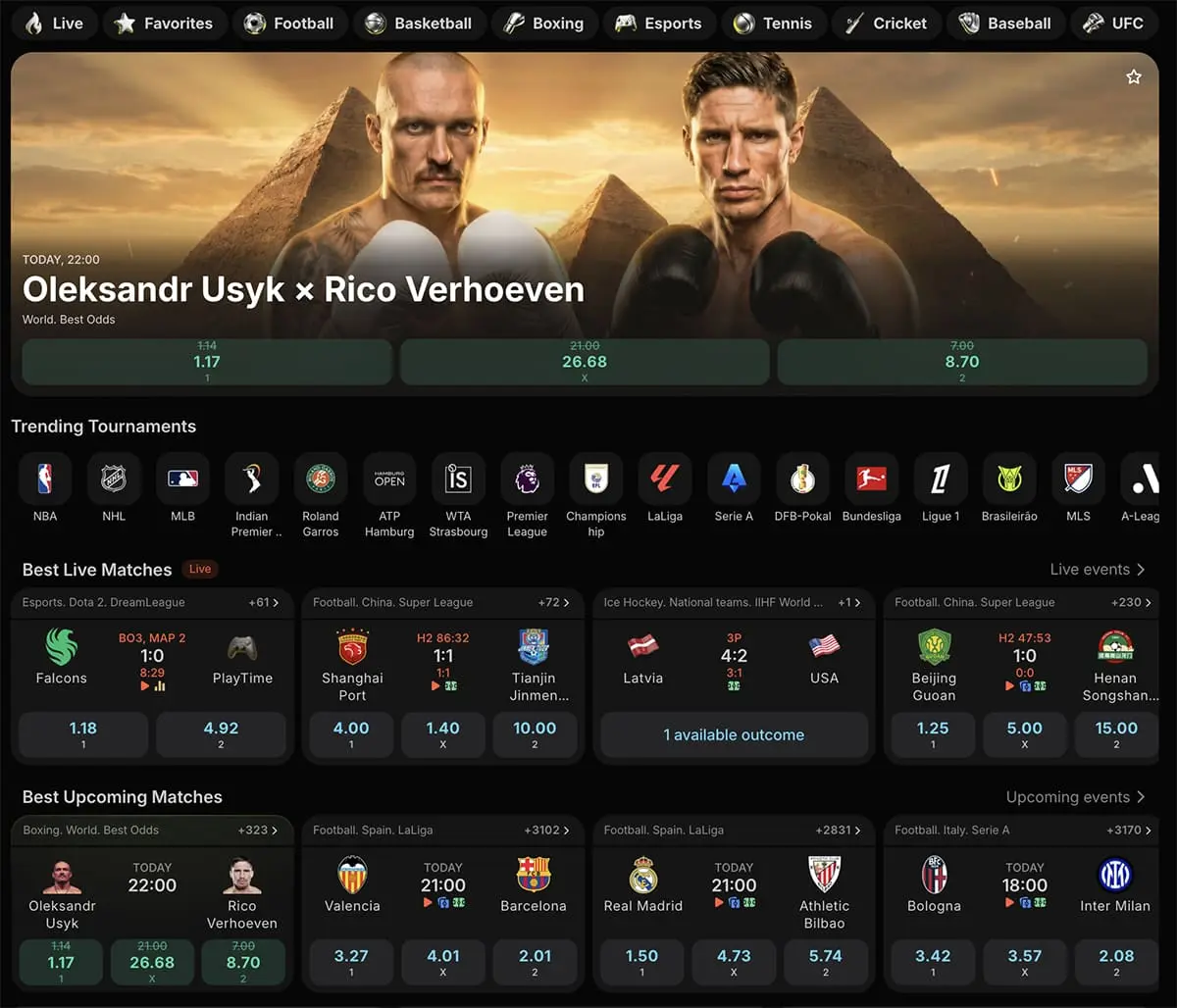 Parimatch Canada sportsbook interface with NHL and CFL betting markets and live odds